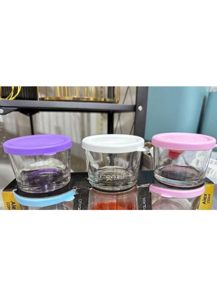 Glass Yogurt Cups Set – 3 Glass Cups with Airtight Lids – Multi-Purpose for Desserts and Food Storage - Image 3